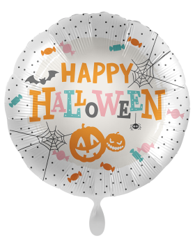 Folienballon - Happy Halloween, orange - ø 43cm